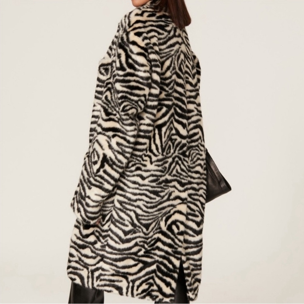 R13 Black and White Zebra Teddy Jacket - Picture 3 of 11